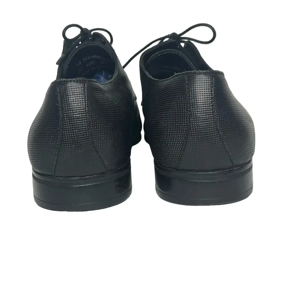 HUGO BOSS Highline Derb Pr1 Textured Leather Derby Shoes Black Mens Size US 10